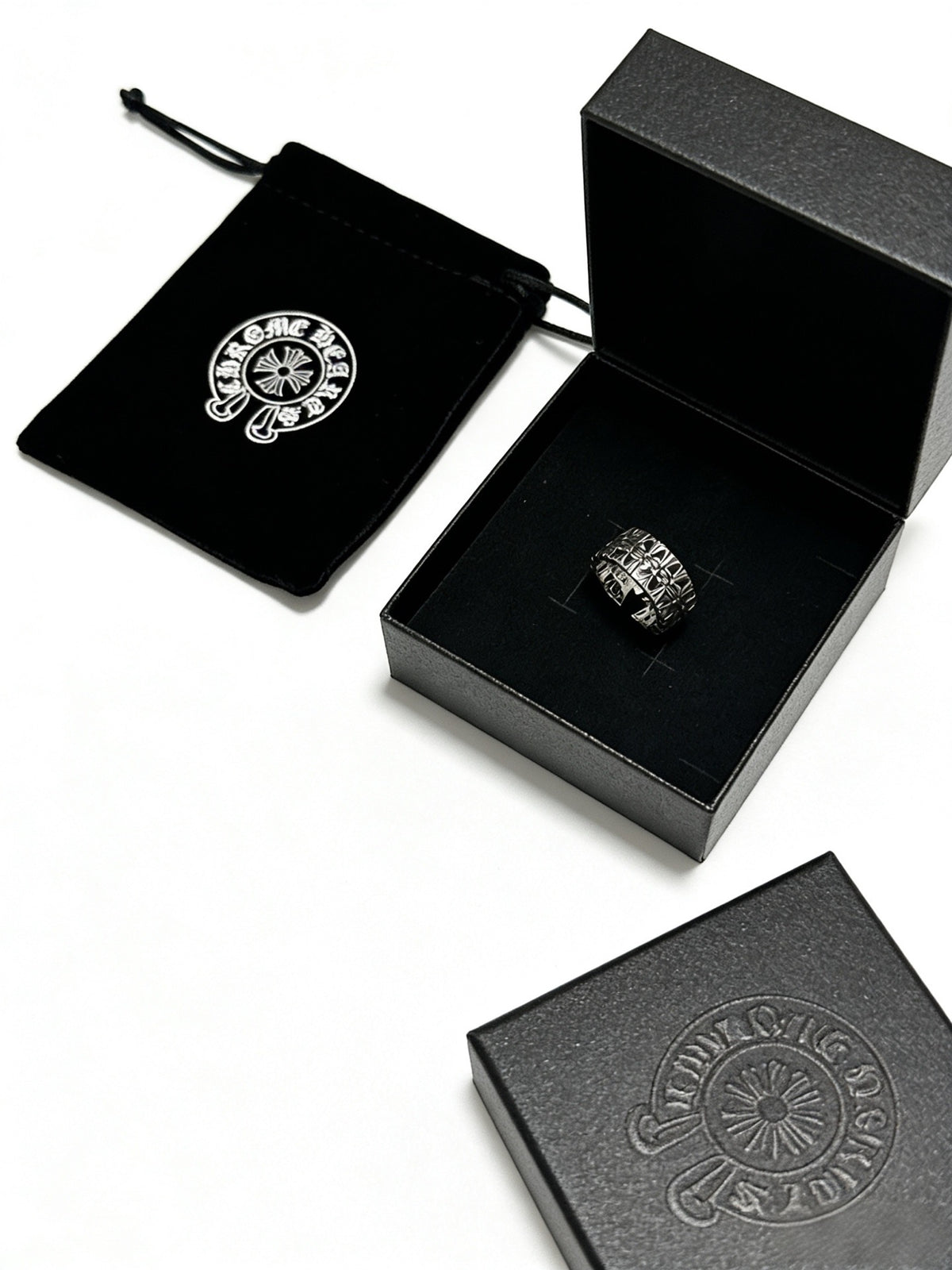 Signature Emblem Statement Ring in Polished Metal-Tone – Design 015 main product view