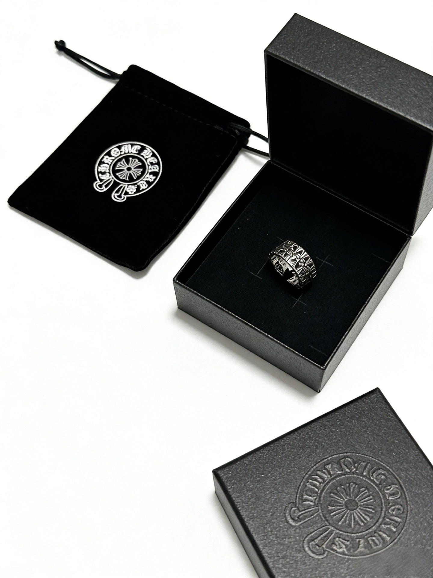 Signature Emblem Statement Ring in Polished Metal-Tone – Design 015 main product view