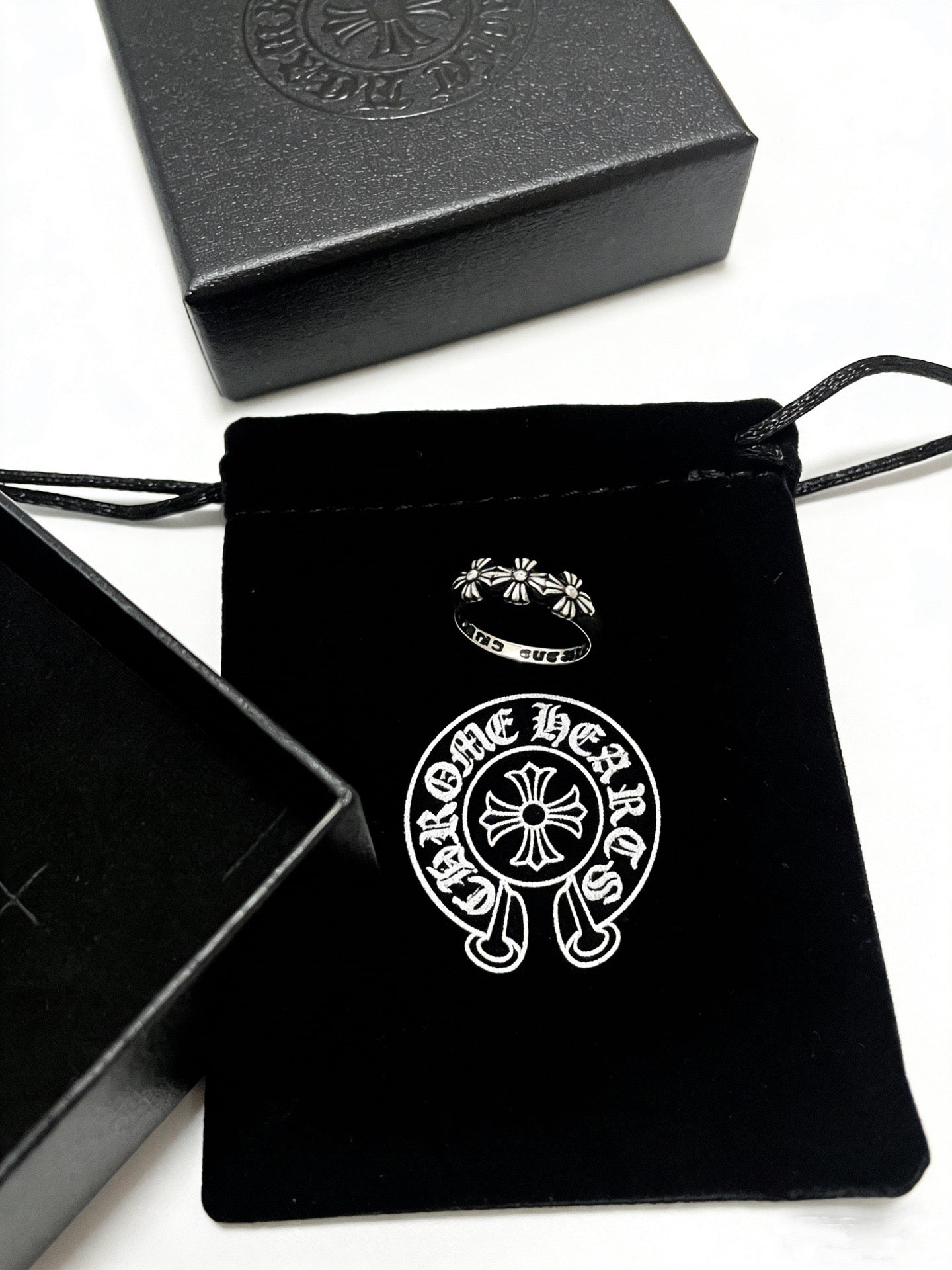 Signature Emblem Statement Ring in Polished Metal-Tone – Design 016 detail view