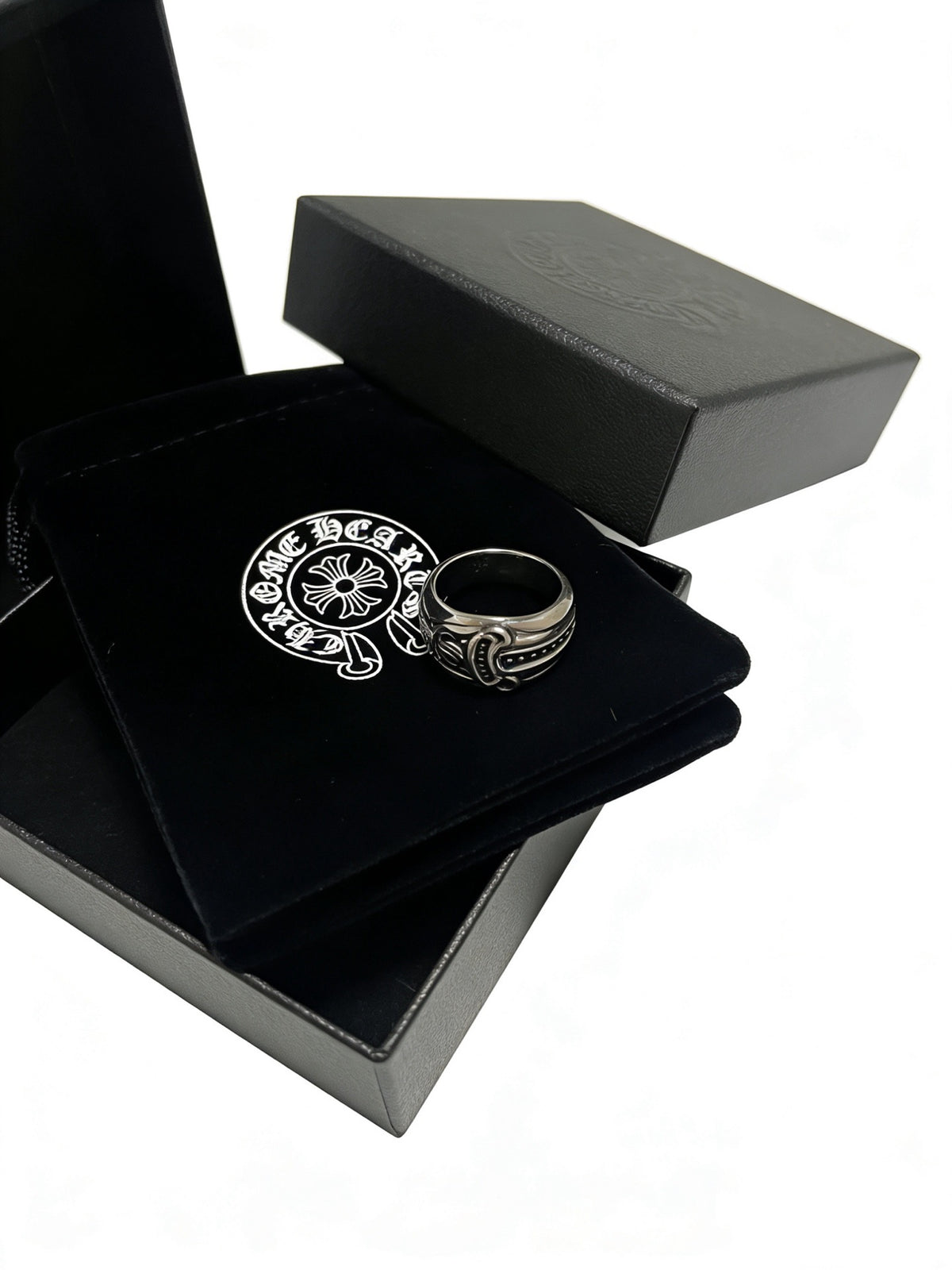 Signature Emblem Statement Ring in Polished Metal-Tone – Design 017 main product view
