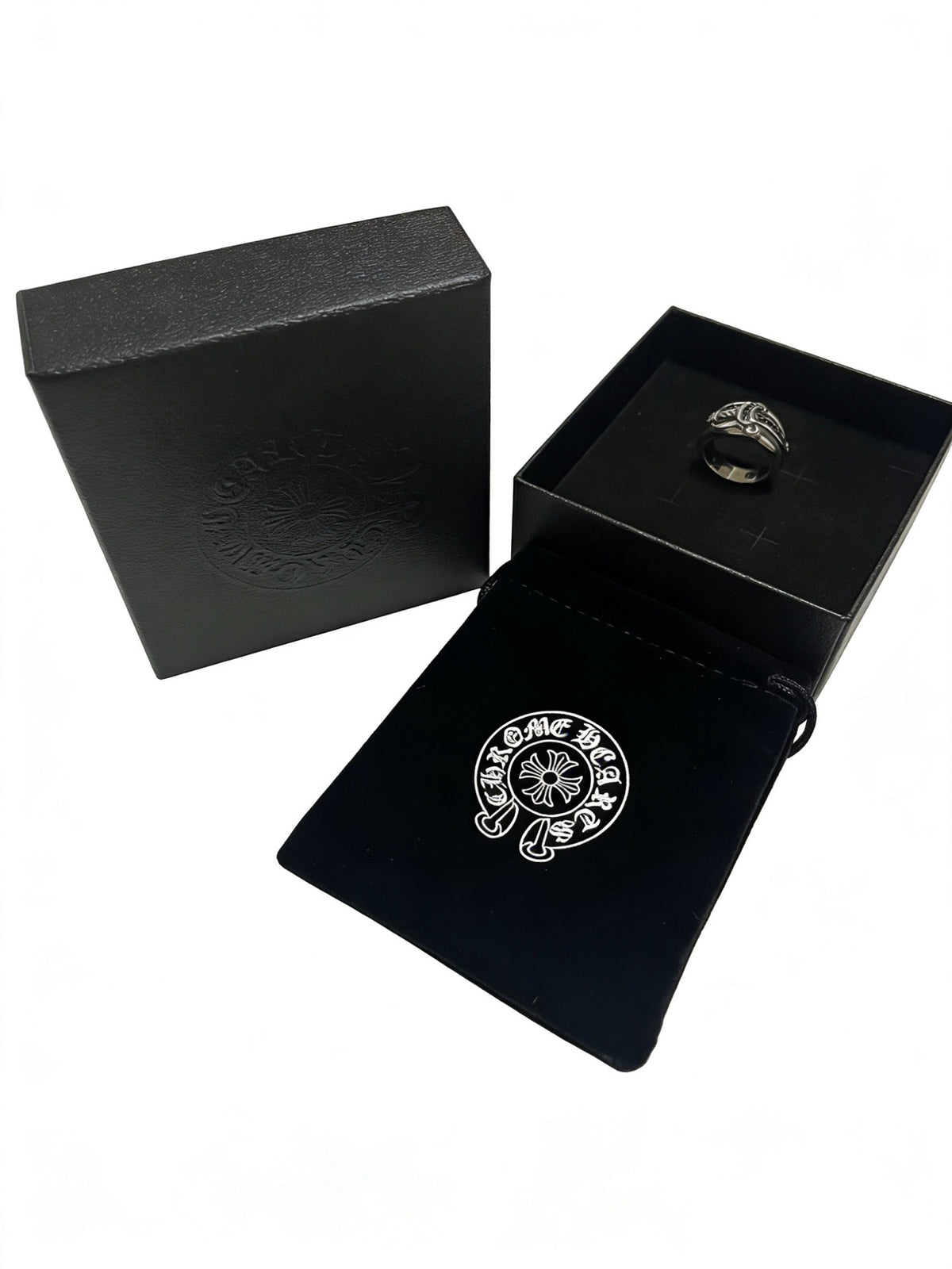 Signature Emblem Statement Ring in Polished Metal-Tone – Design 017 styled product view