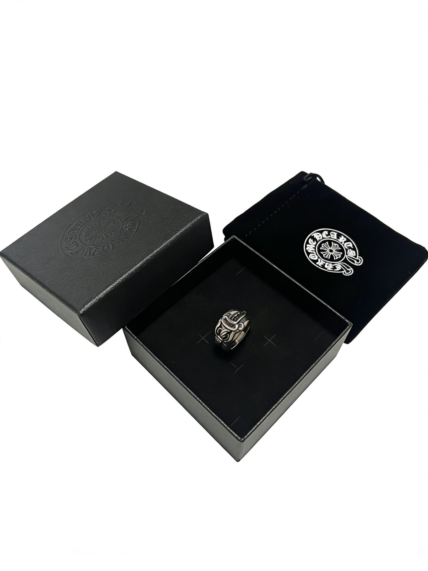 Signature Emblem Statement Ring in Polished Metal-Tone – Design 017 front product view