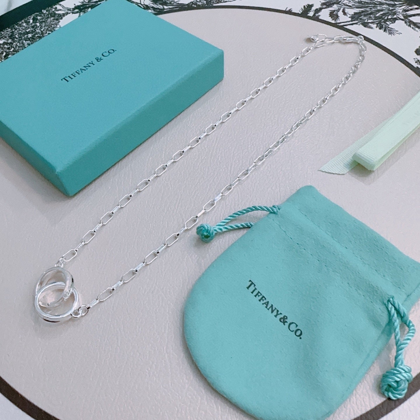 Signature Motif Pendant Necklace in Silver-Tone – Vintage Detail – Design 08 detail view