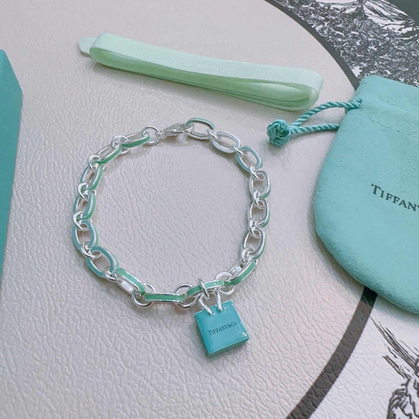 Signature Motif Bracelet in Silver-Tone – Vintage Detail – Design 17 front product view