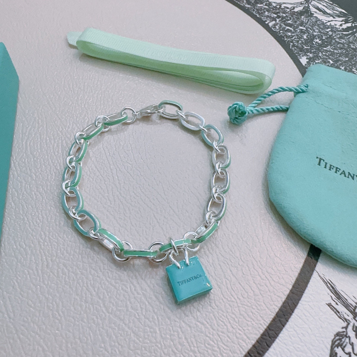Signature Motif Bracelet in Silver-Tone – Vintage Detail – Design 17 front product view