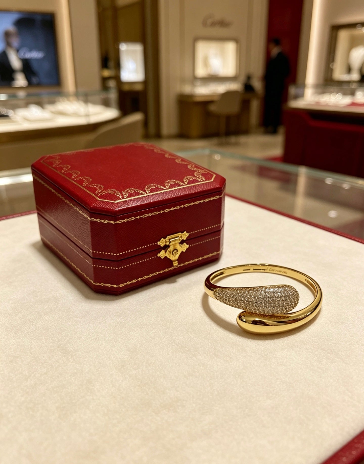 Sculptural Statement Bracelet in Gold-Tone – Design 20 styled view