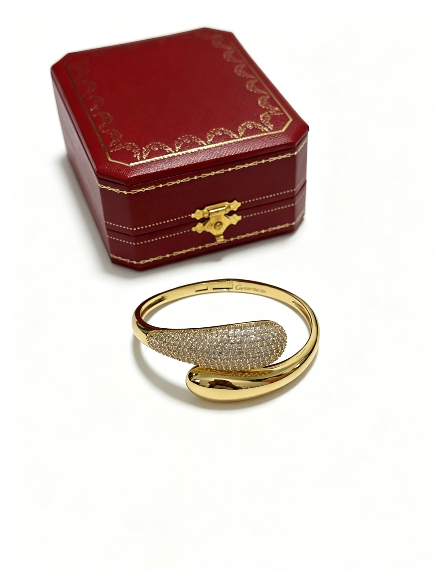 Sculptural Statement Bracelet in Gold-Tone – Design 20 front view
