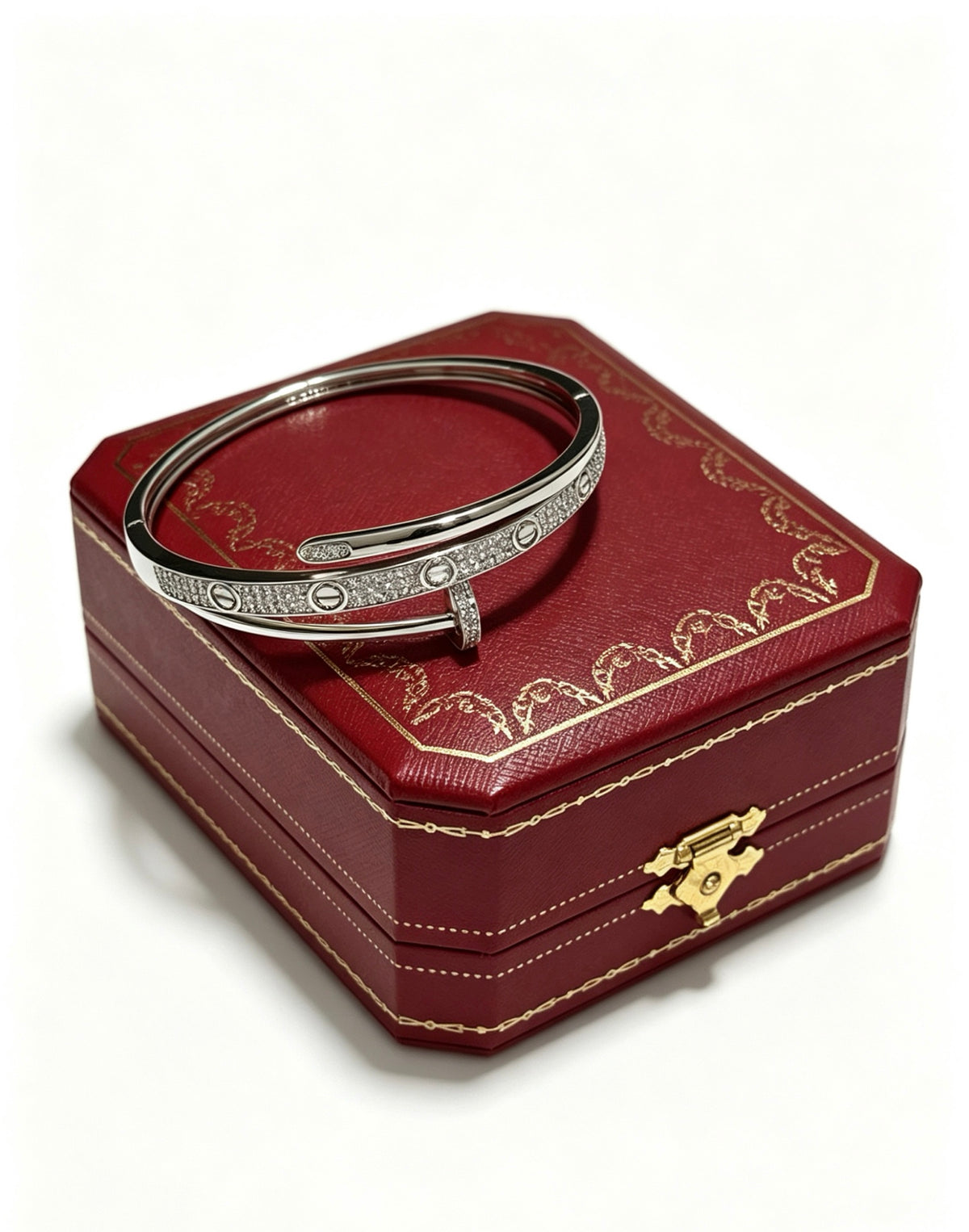 Sculptural Statement Bracelet in Gold-Tone – Design 19 front view