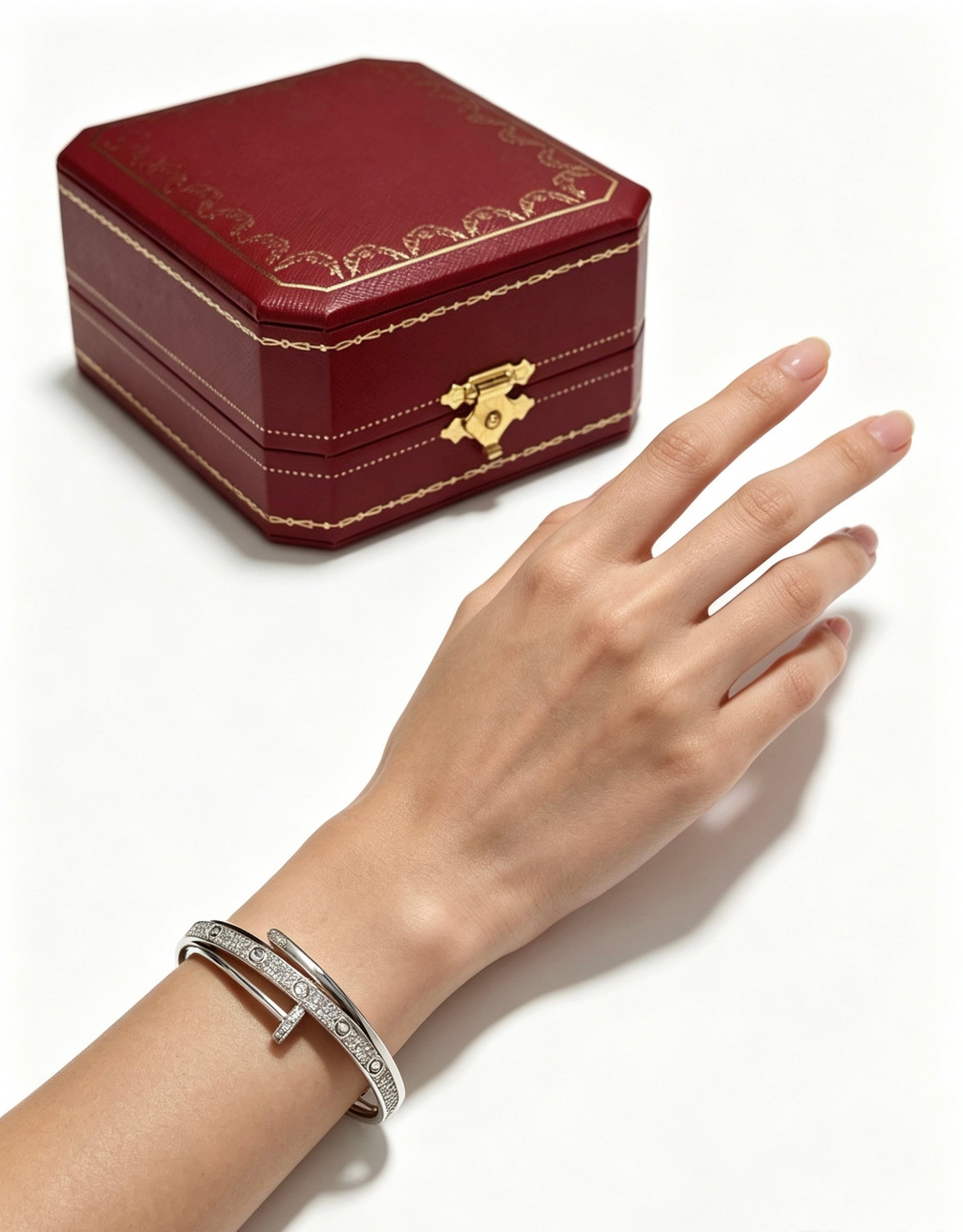 Sculptural Statement Bracelet in Gold-Tone – Design 19 front view