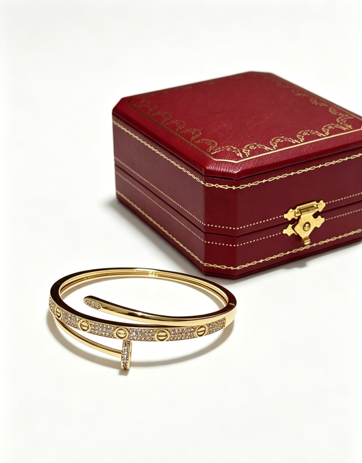 Sculptural Statement Bracelet in Gold-Tone – Design 18 side detail