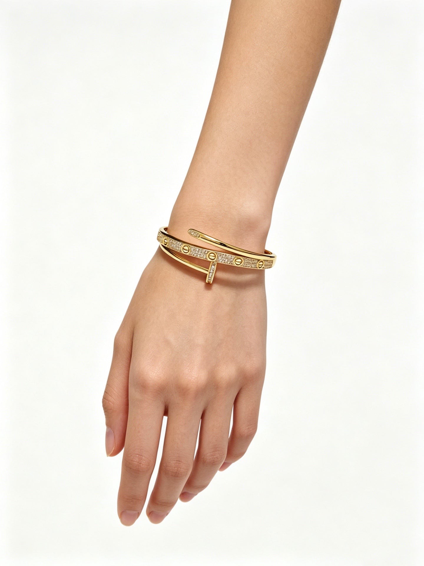 Sculptural Statement Bracelet in Gold-Tone – Design 18 main product view