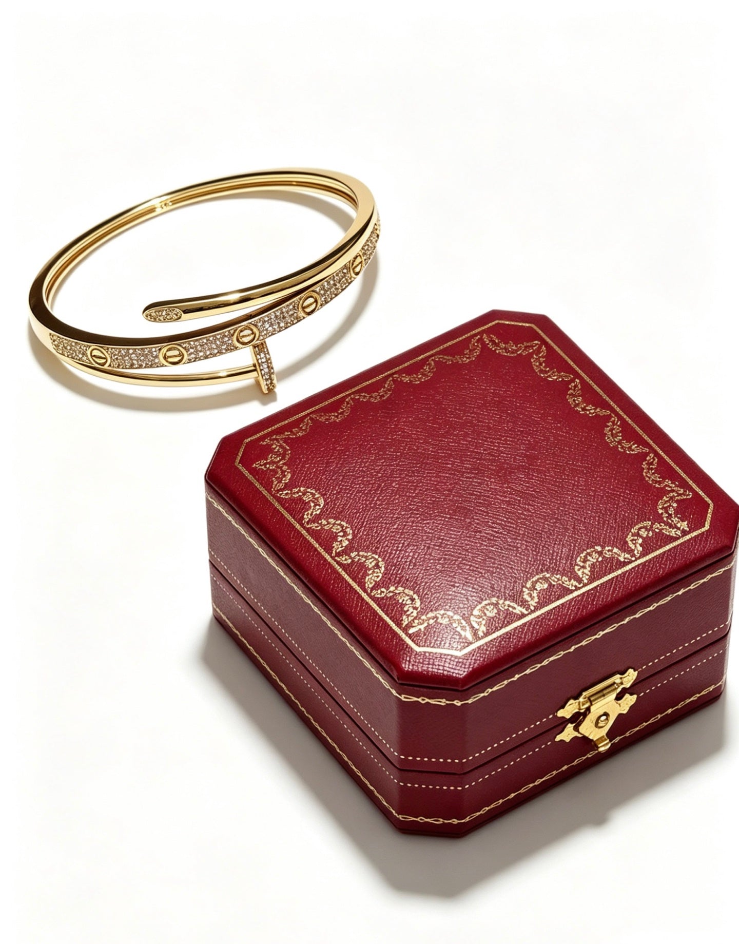 Sculptural Statement Bracelet in Gold-Tone – Design 18 front view