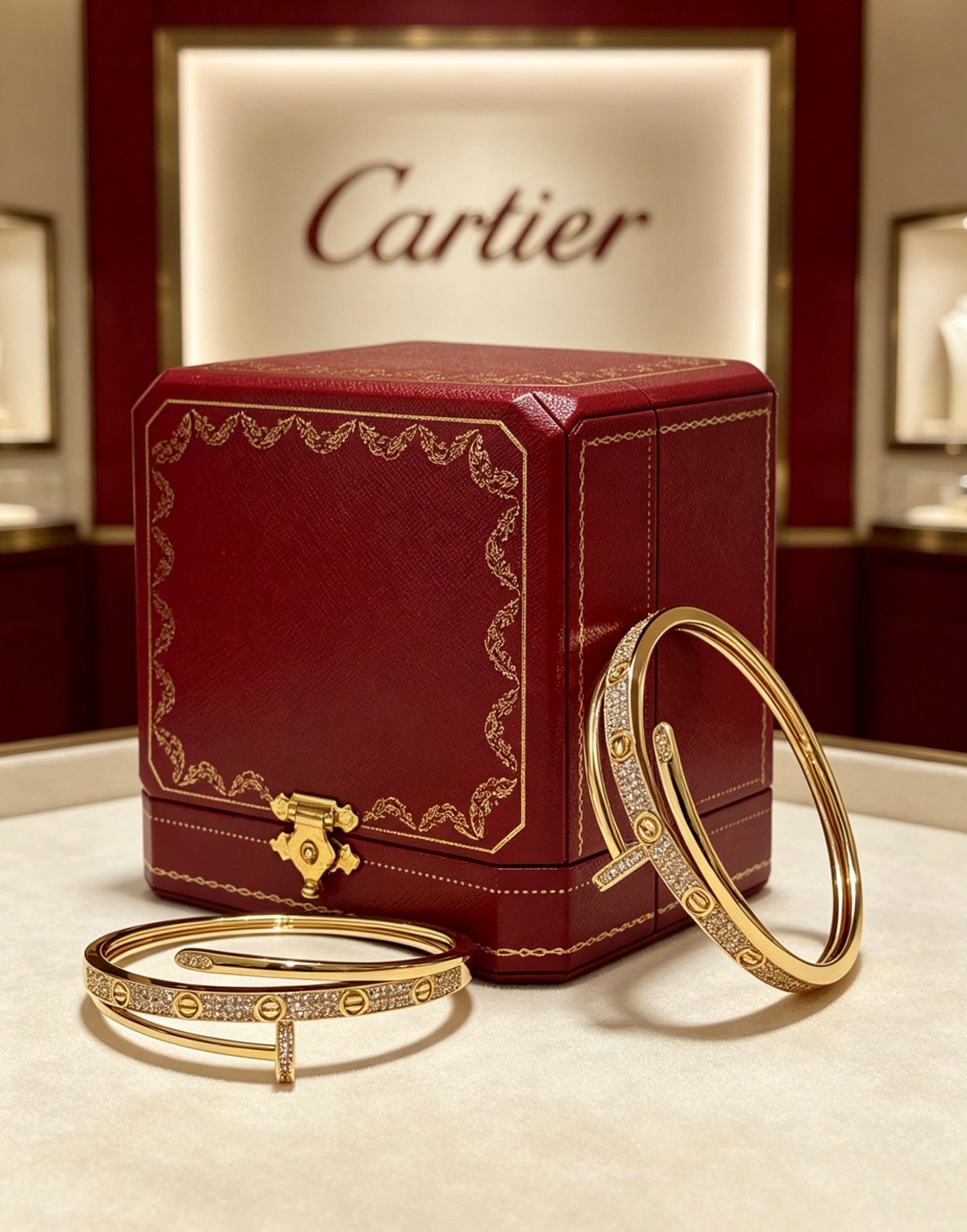 Sculptural Statement Bracelet in Gold-Tone – Design 18 side detail