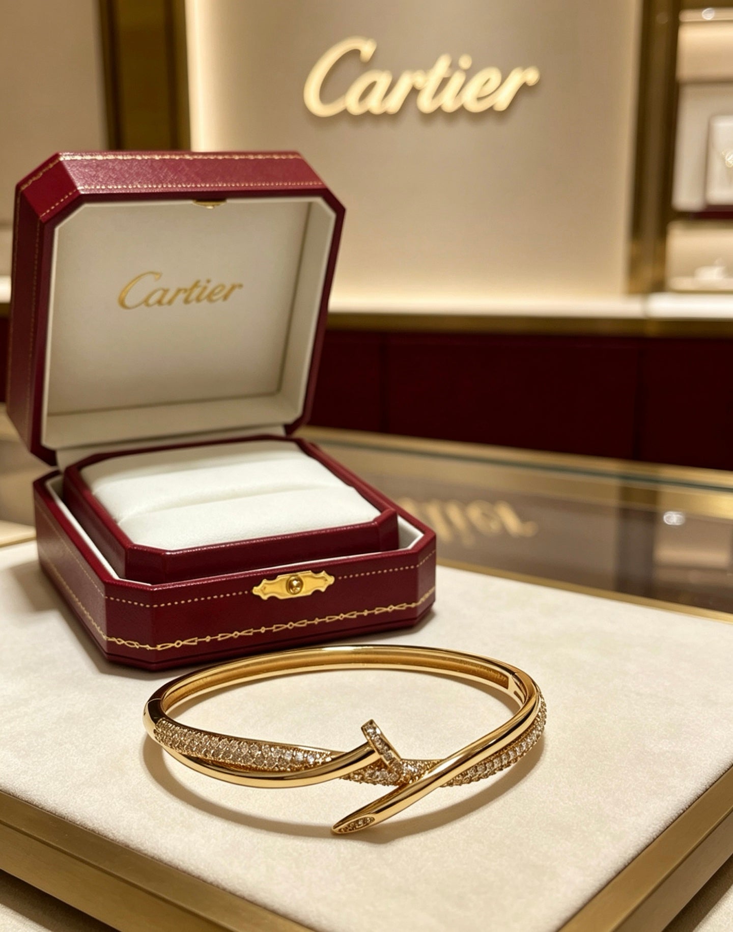 Sculptural Statement Bracelet in Gold-Tone – Design 16 front view