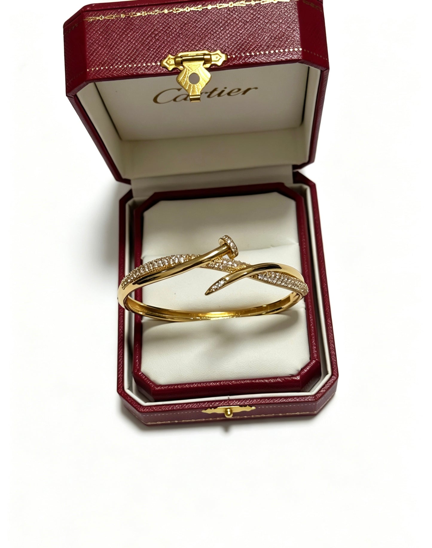Sculptural Statement Bracelet in Gold-Tone – Design 16 front view