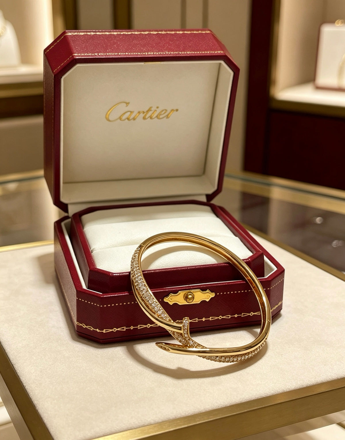 Sculptural Statement Bracelet in Gold-Tone – Design 16 side detail