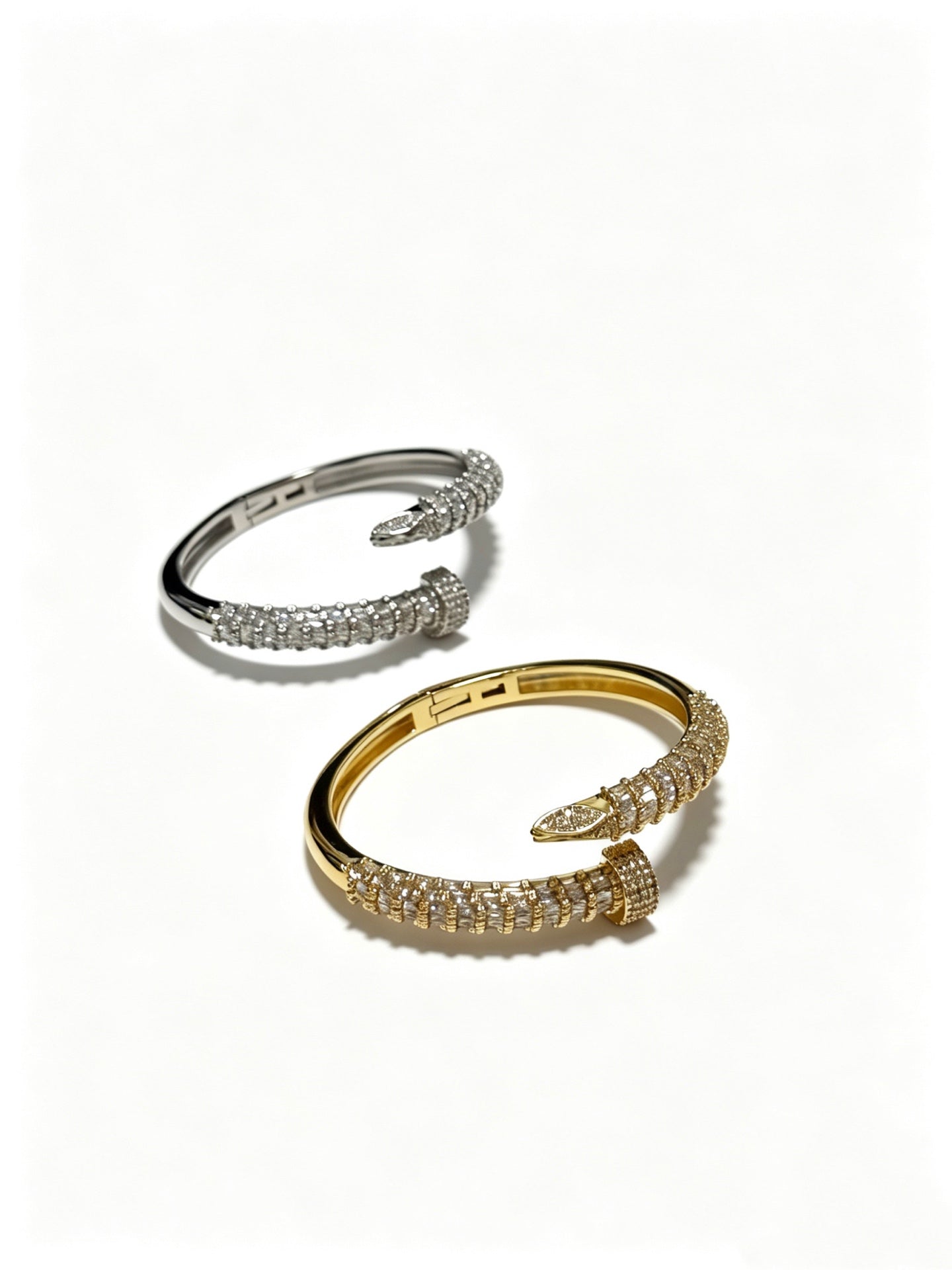 Sculptural Statement Bracelet in Gold-Tone – Design 14 side detail