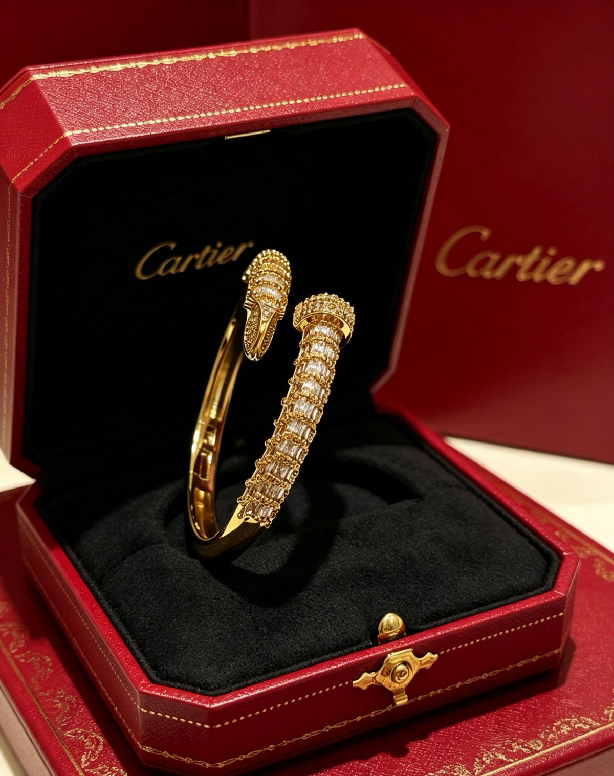 Sculptural Statement Bracelet in Gold-Tone – Design 14 front view