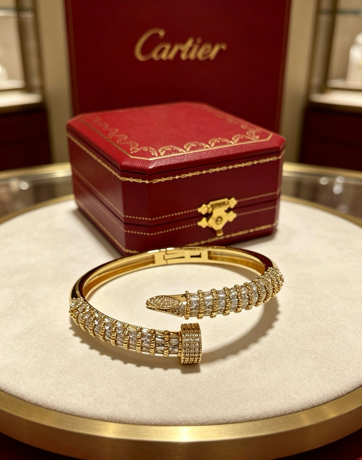 Sculptural Statement Bracelet in Gold-Tone – Design 14 main product view