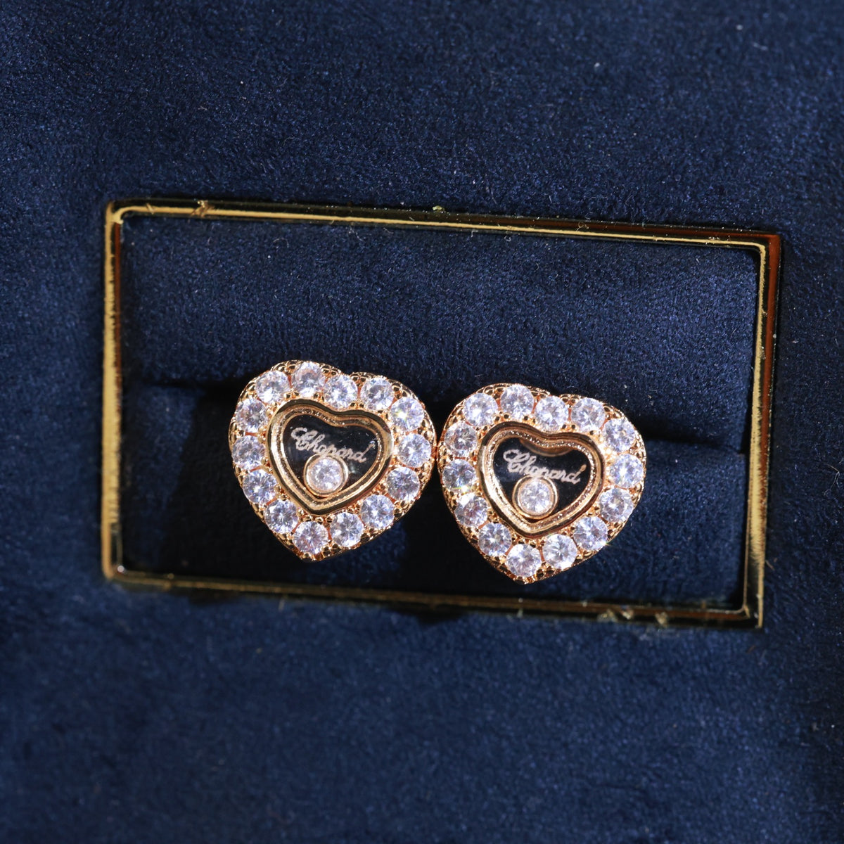Heart Crystal-Accent Stud Earrings – Heart Detail detail view