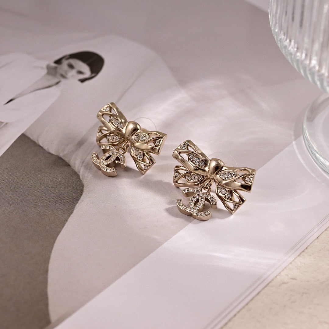 Signature Emblem Stud Earrings in Polished Metal-Tone – Design 004 side detail
