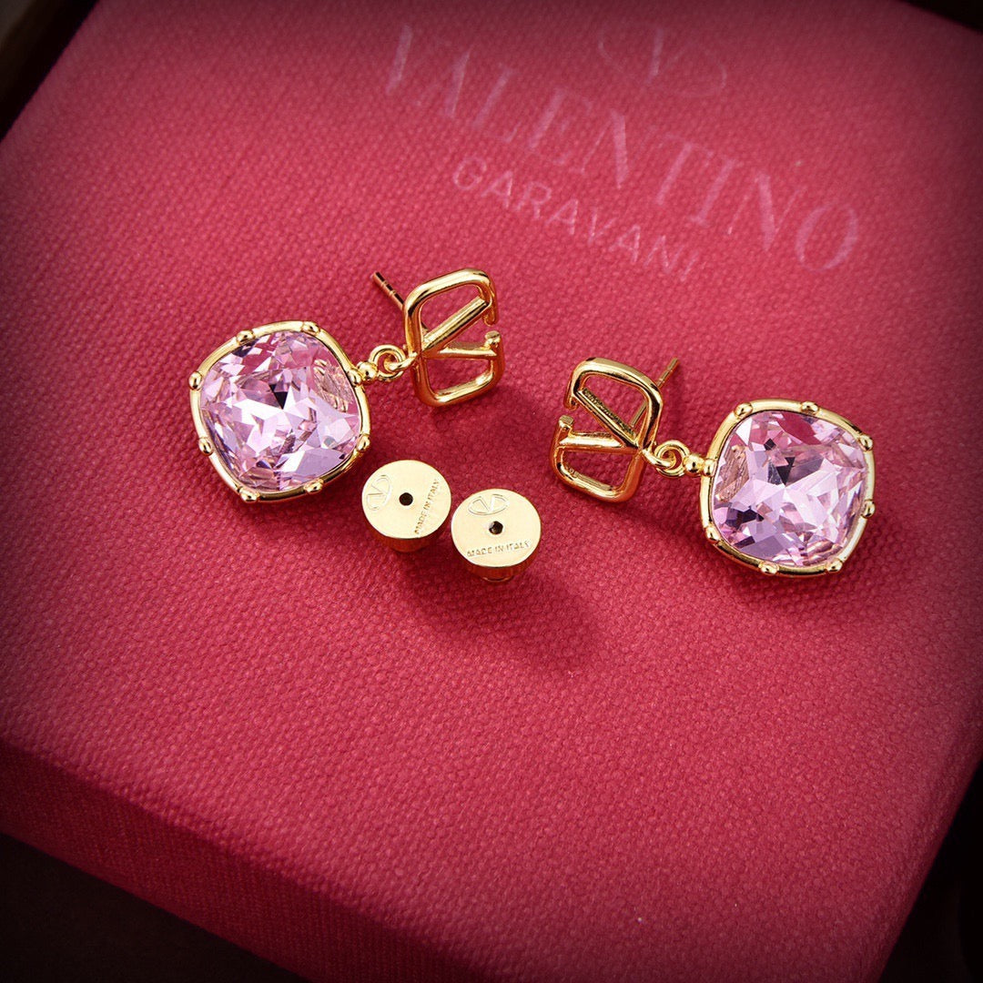 Signature Emblem Stud Earrings in Gold-Tone – Design 01 side detail
