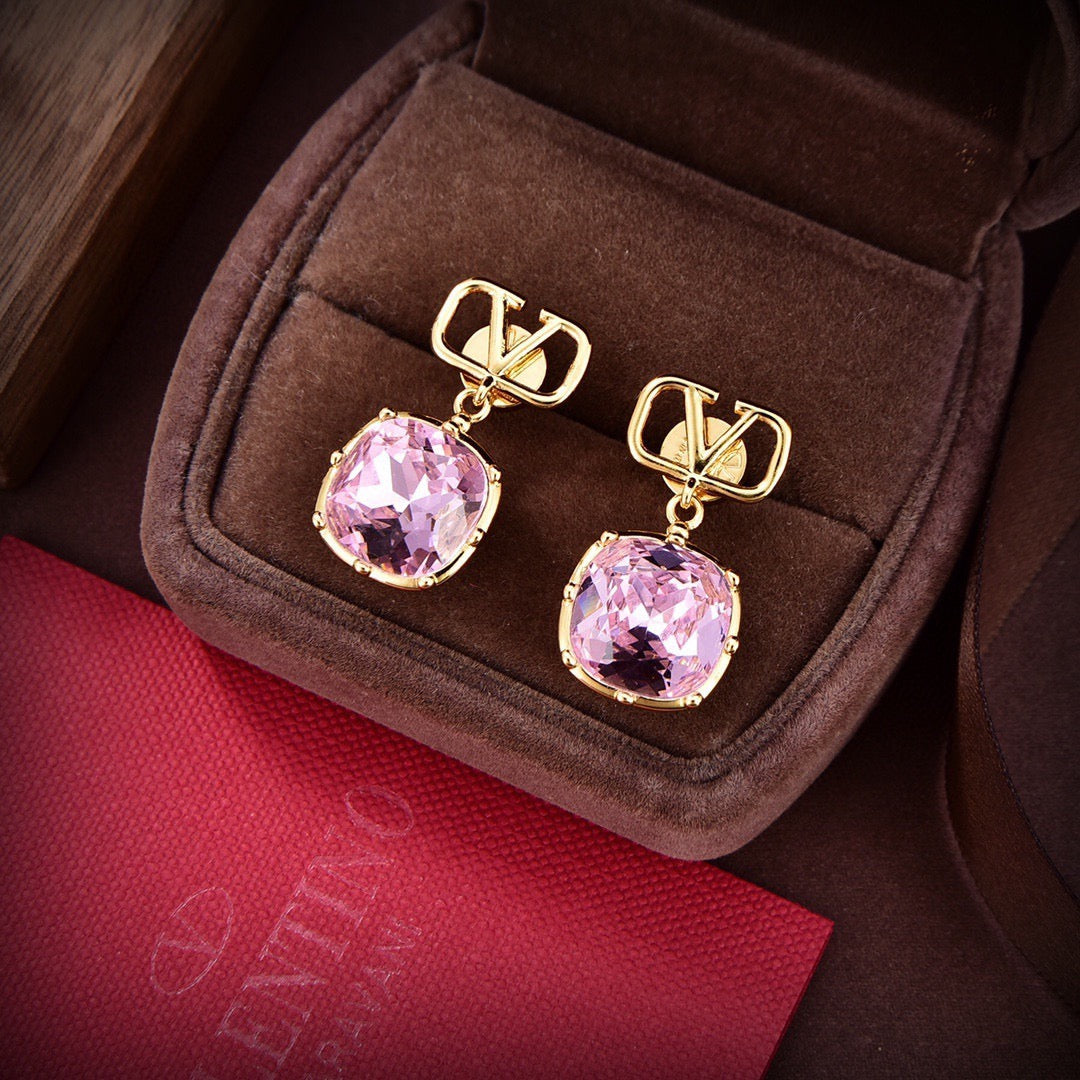 Signature Emblem Stud Earrings in Gold-Tone – Design 01 main product view