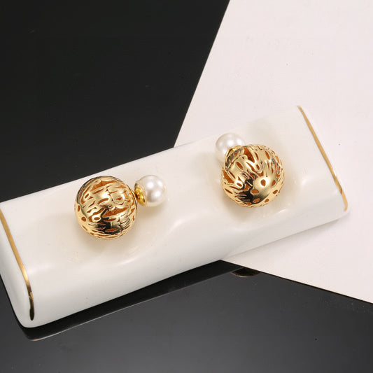 Bow & Butterfly Motif Statement Earrings in Polished Metal-Tone – Design 002 main product view
