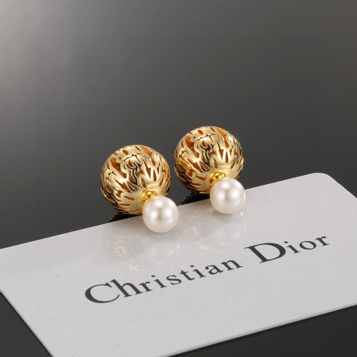 Bow & Butterfly Motif Statement Earrings in Polished Metal-Tone – Design 002 close-up detail