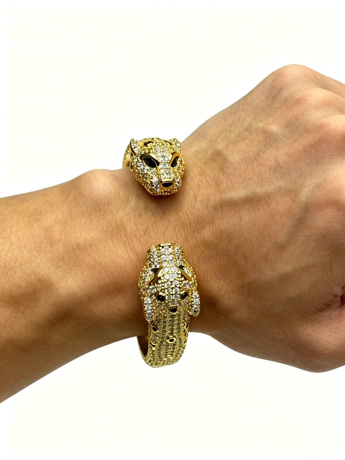 Sculptural Statement Bracelet in Gold-Tone – Design 13 front view