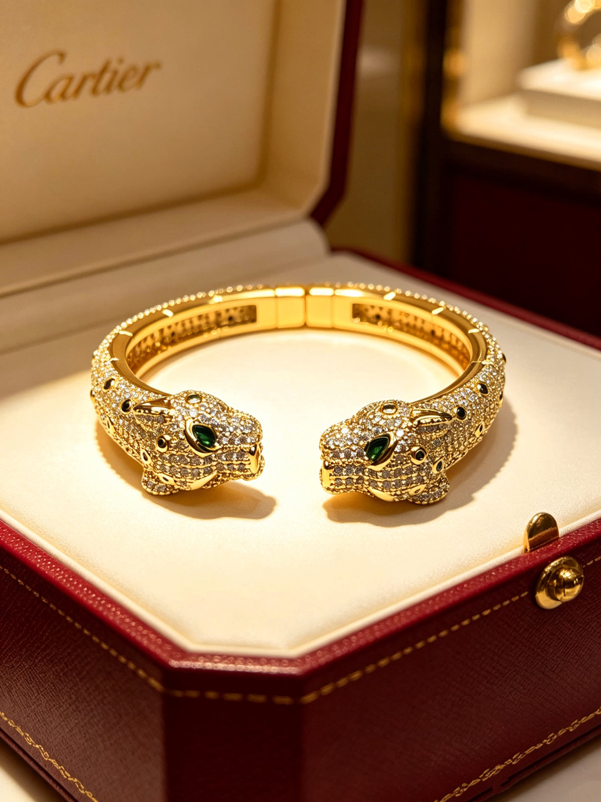Sculptural Statement Bracelet in Gold-Tone – Design 13 side detail