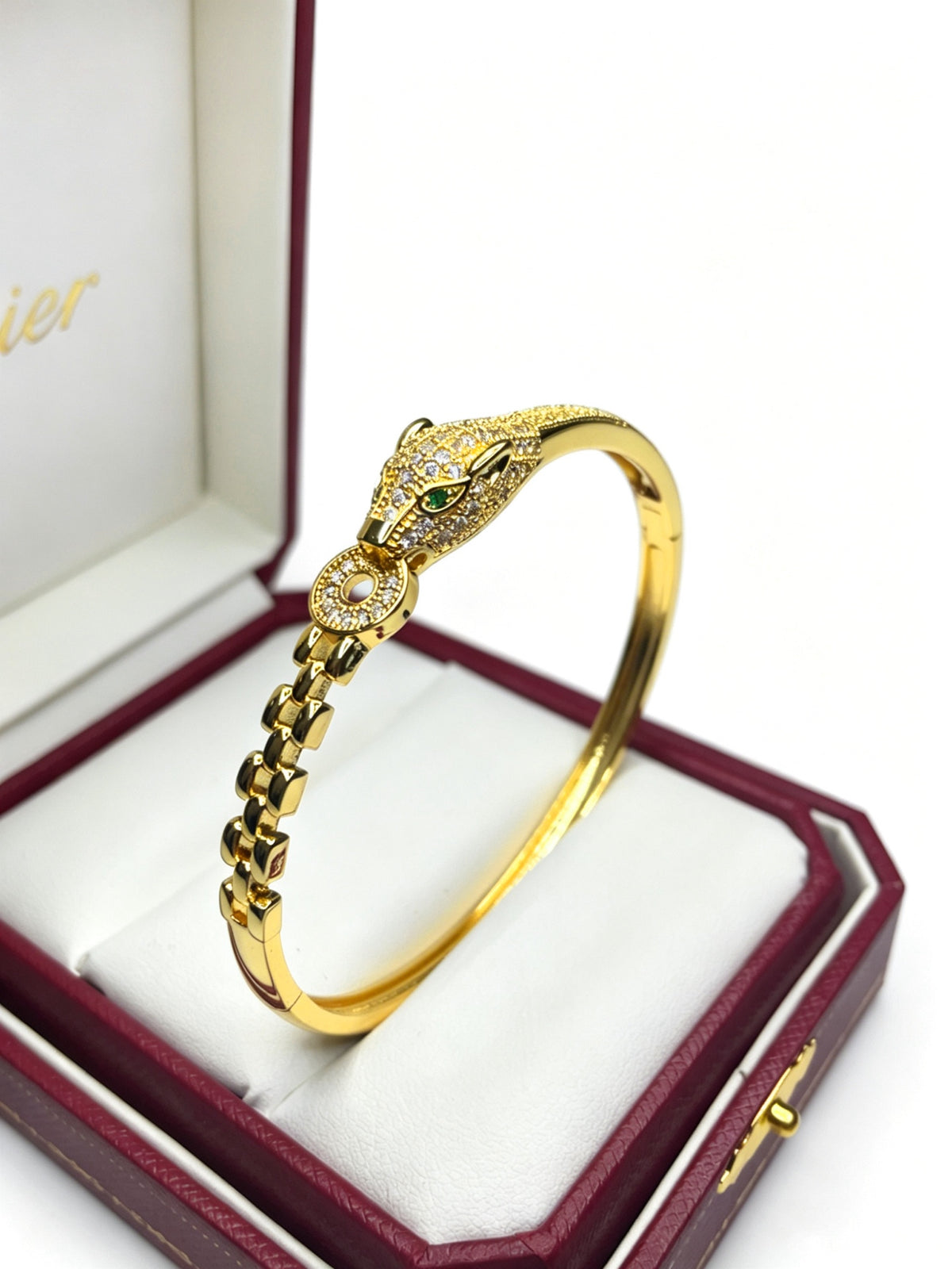 Sculptural Statement Bracelet in Gold-Tone – Design 10 detail view