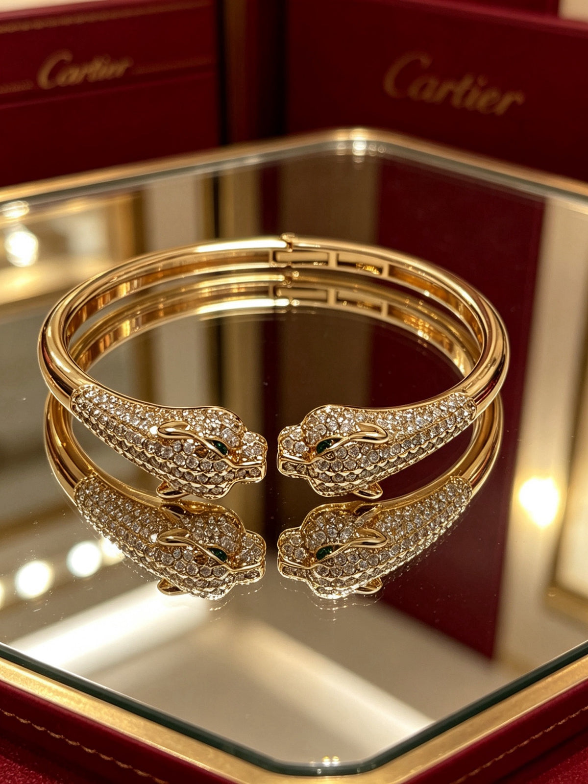 Sculptural Statement Bracelet in Gold-Tone – Design 06 close-up detail