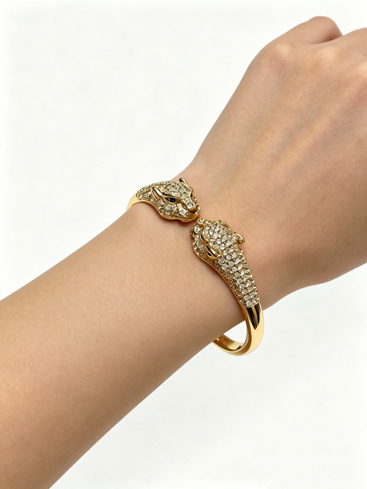 Sculptural Statement Bracelet in Gold-Tone – Design 06 front view