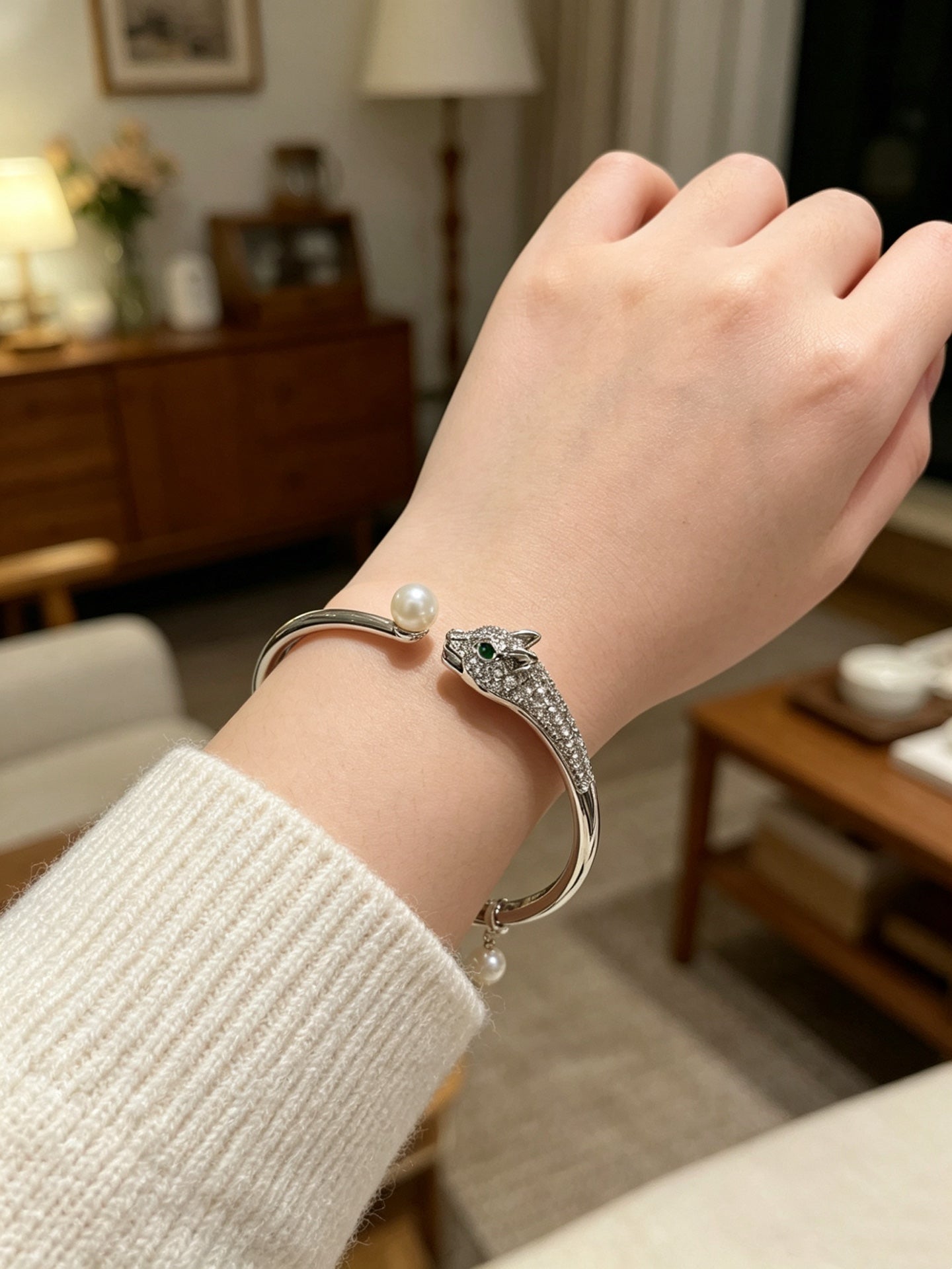 Sculptural Statement Bracelet in Gold-Tone – Design 04 main product view