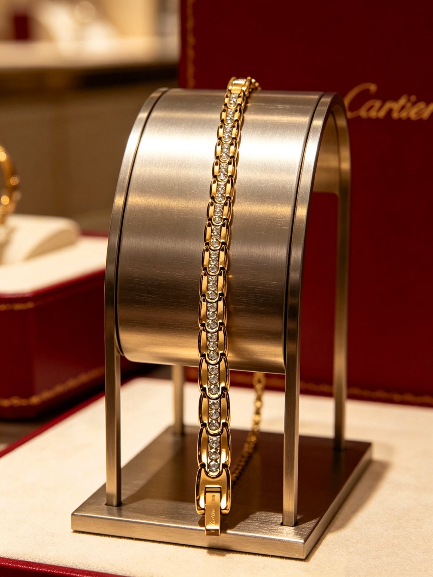 Sculptural Statement Bracelet in Gold-Tone – Design 02 close-up detail