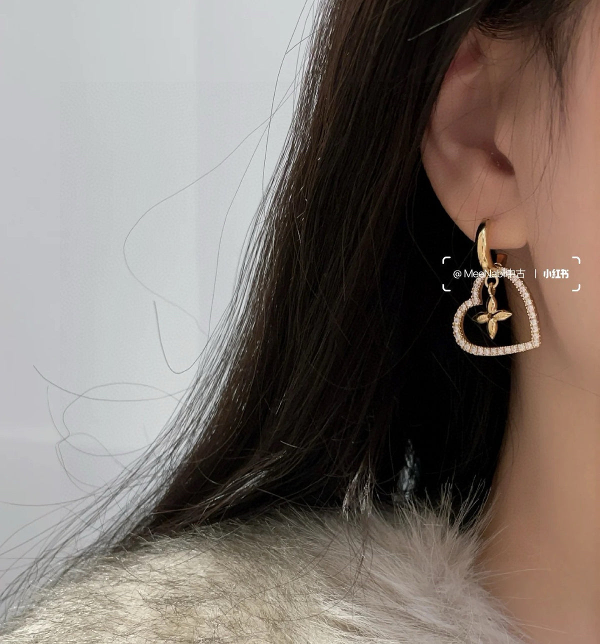 Letter Emblem Stud Earrings in Polished Metal-Tone – Design 008 detail view