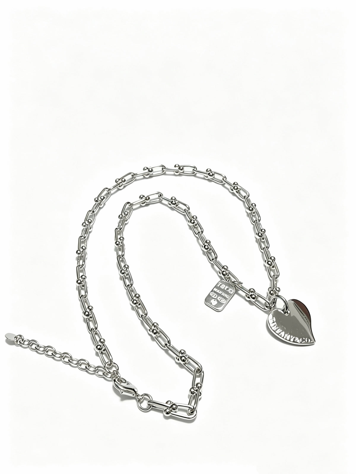 Signature Motif Pendant Necklace in Silver-Tone – Vintage Detail – Design 04 detail view