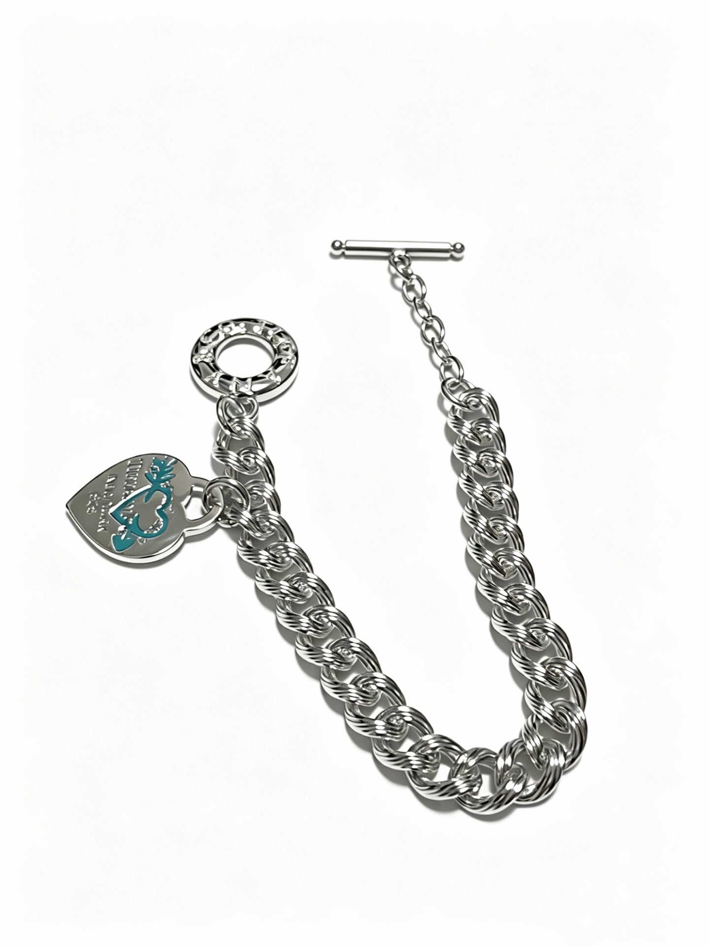 Signature Motif Bracelet in Silver-Tone – Vintage Detail – Design 10 detail view