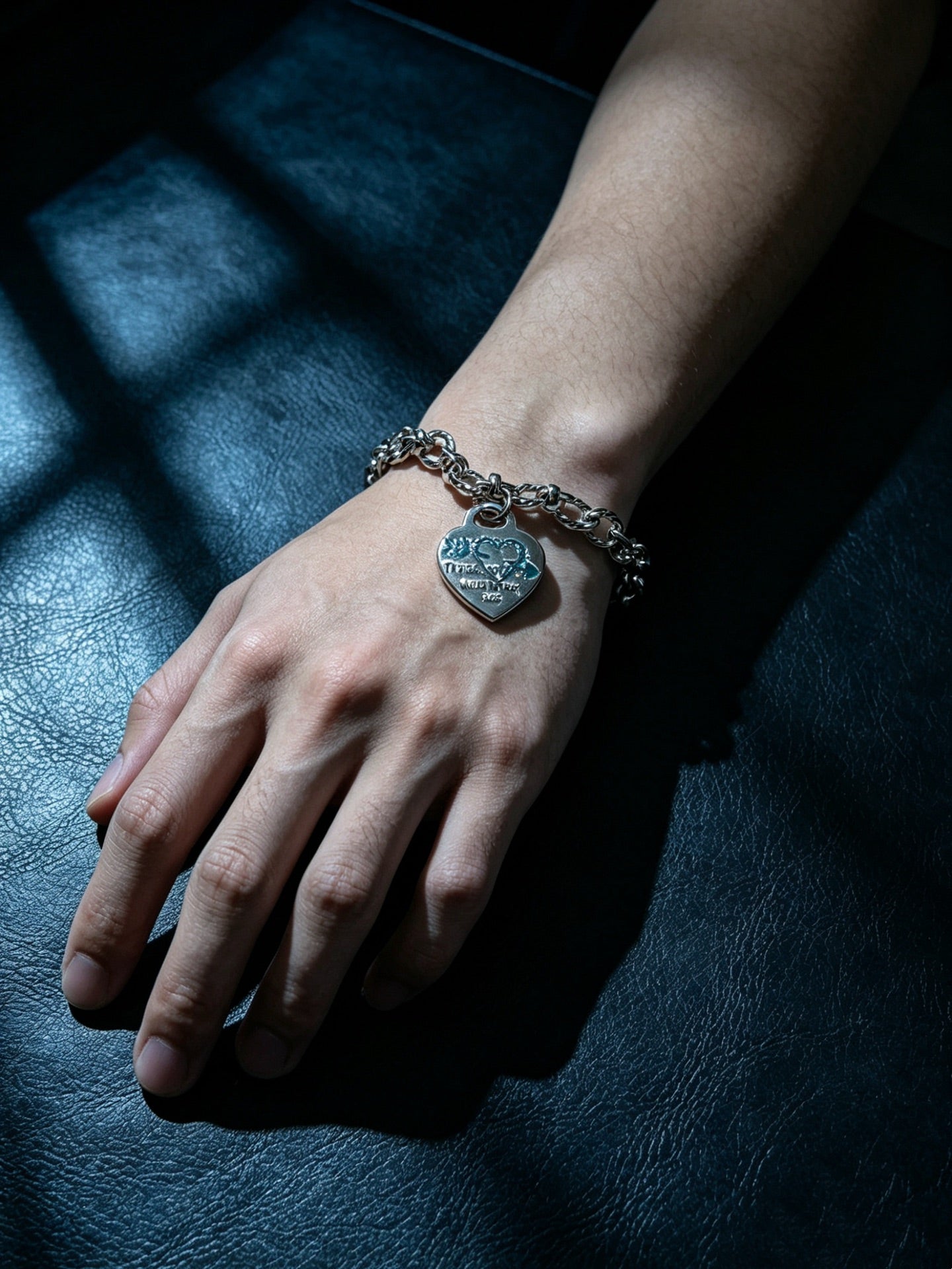 Signature Motif Bracelet in Silver-Tone – Vintage Detail – Design 07 front product view