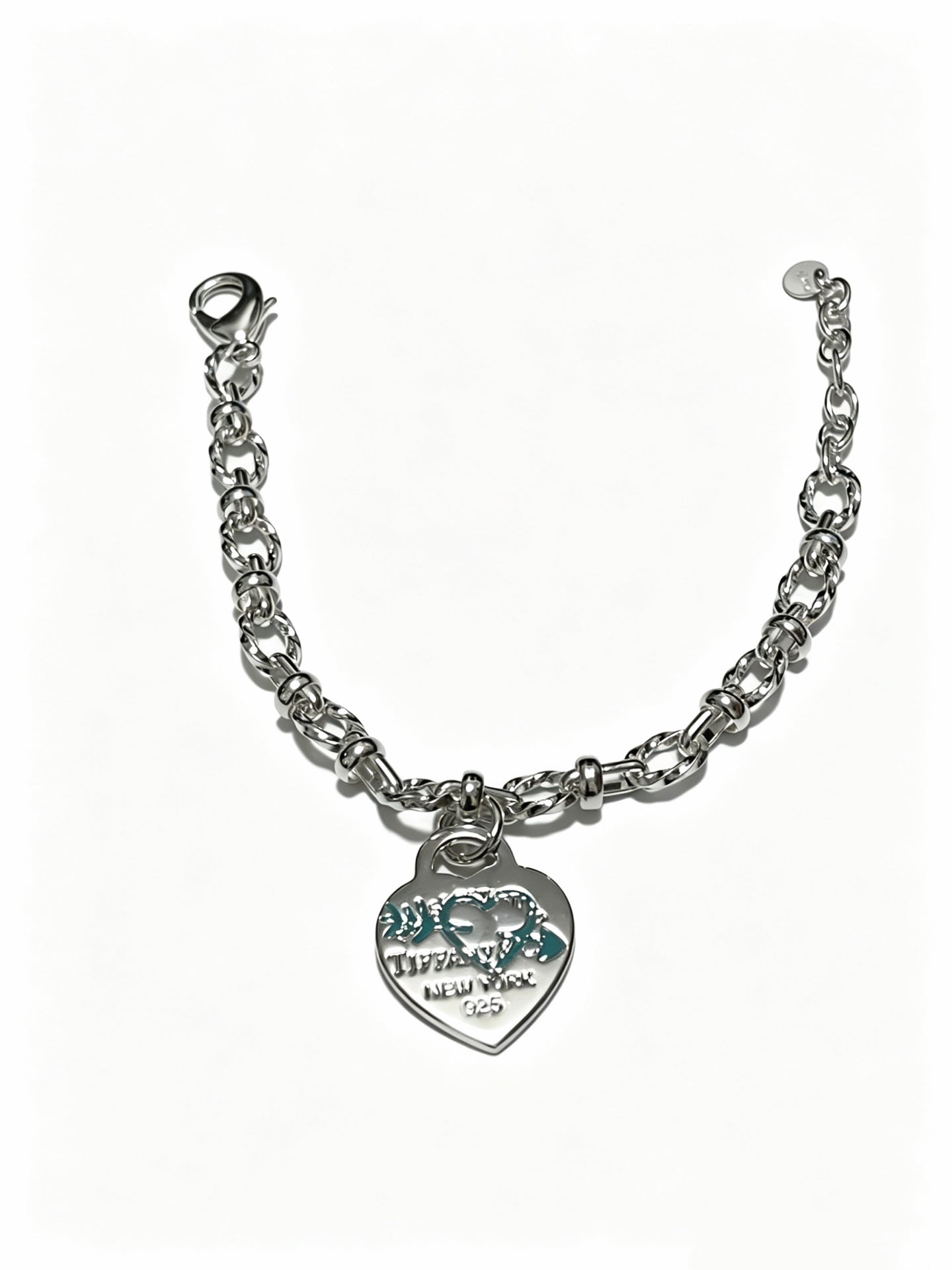 Signature Motif Bracelet in Silver-Tone – Vintage Detail – Design 07 front product view