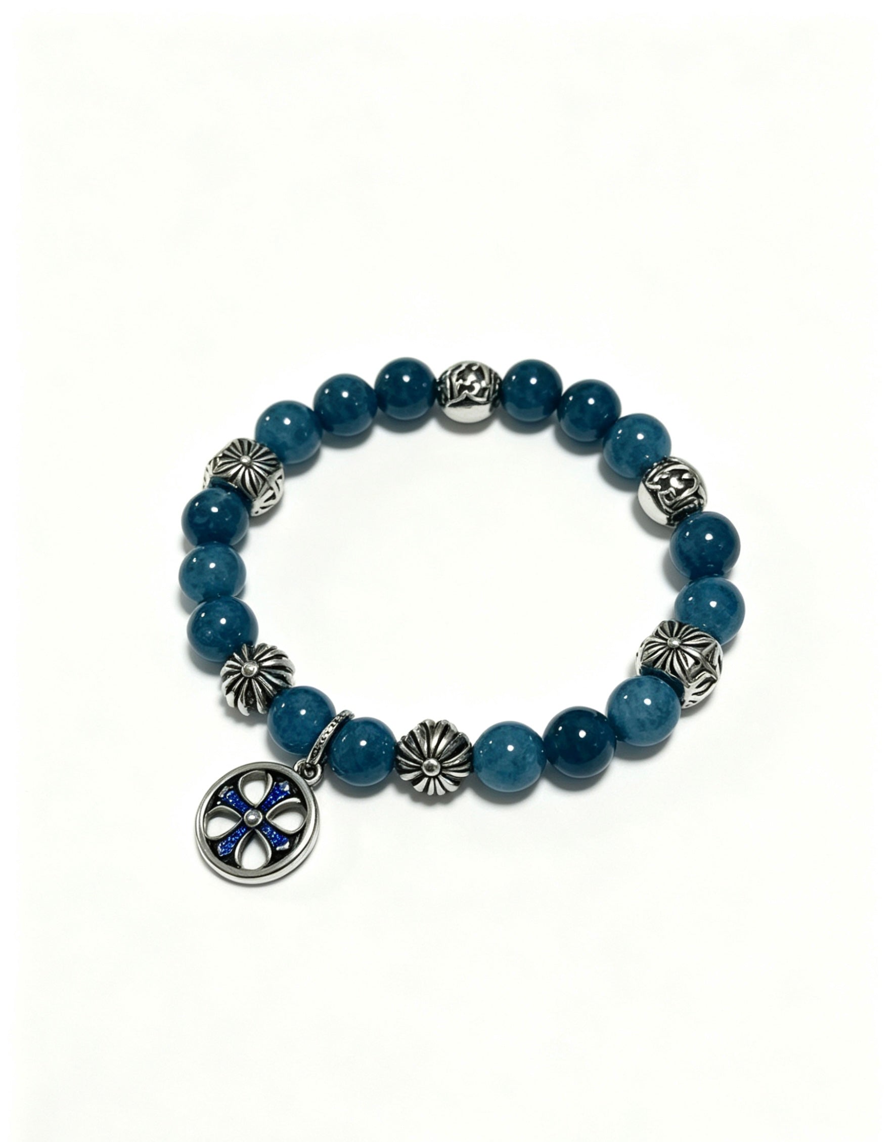 Signature Emblem Bracelet in Polished Metal-Tone – Design 004 side detail