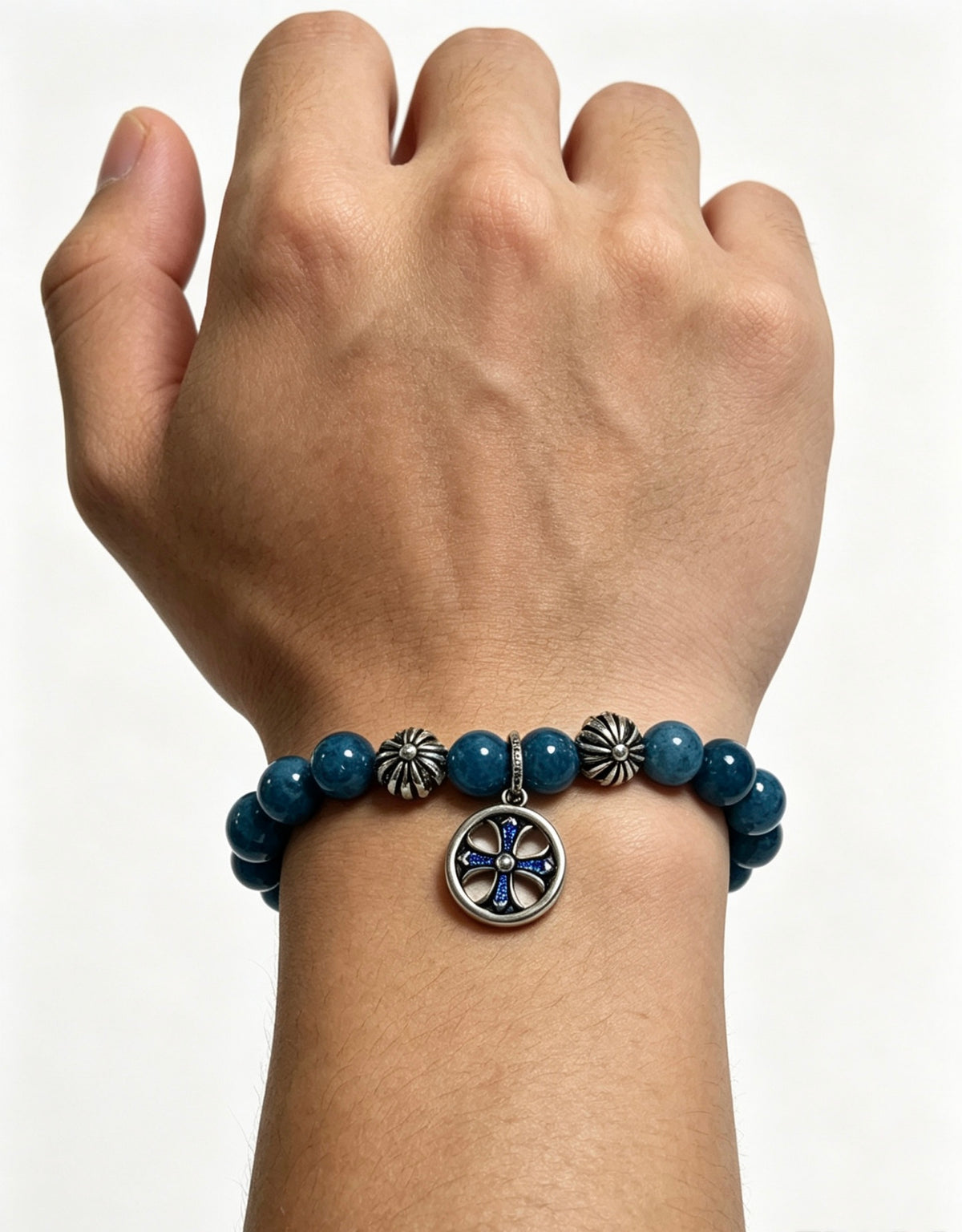 Signature Emblem Bracelet in Polished Metal-Tone – Design 004 front product view