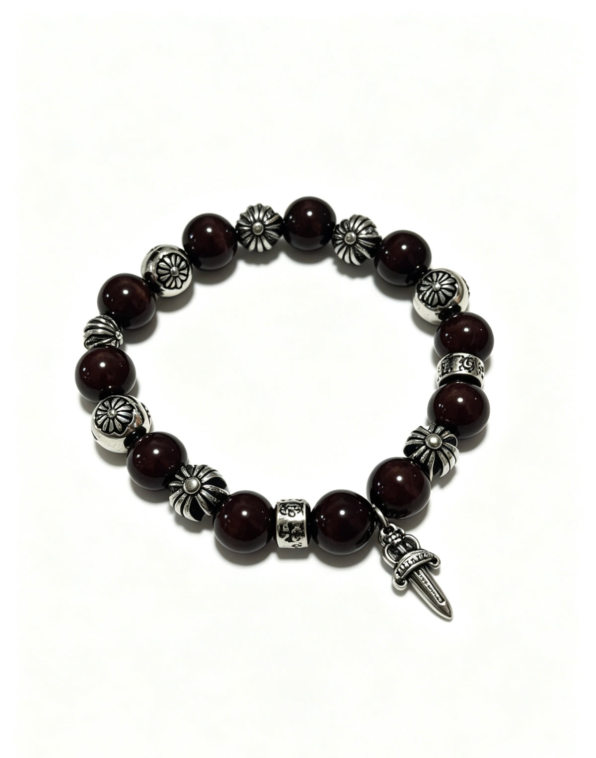 Signature Emblem Bracelet in Polished Metal-Tone – Design 003 front product view