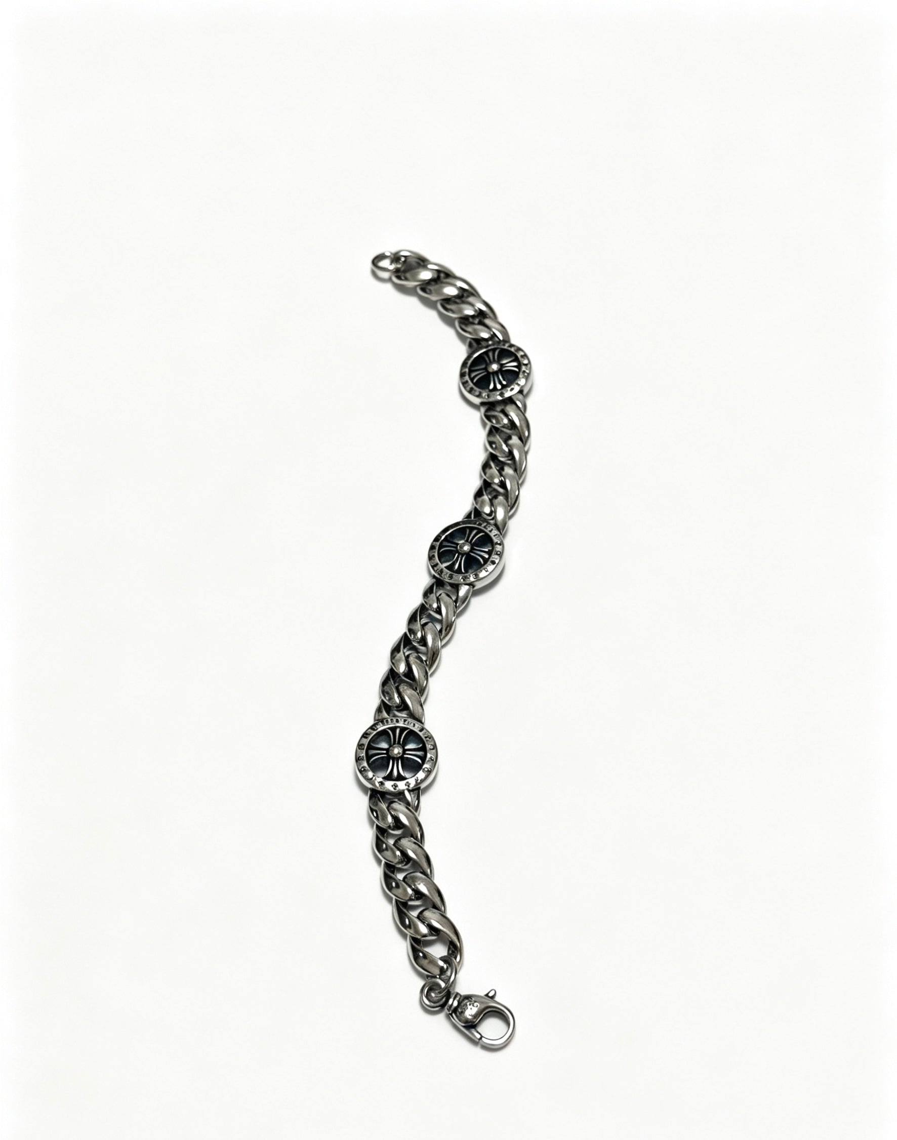 Signature Emblem Bracelet in Polished Metal-Tone – Design 002 styled product view