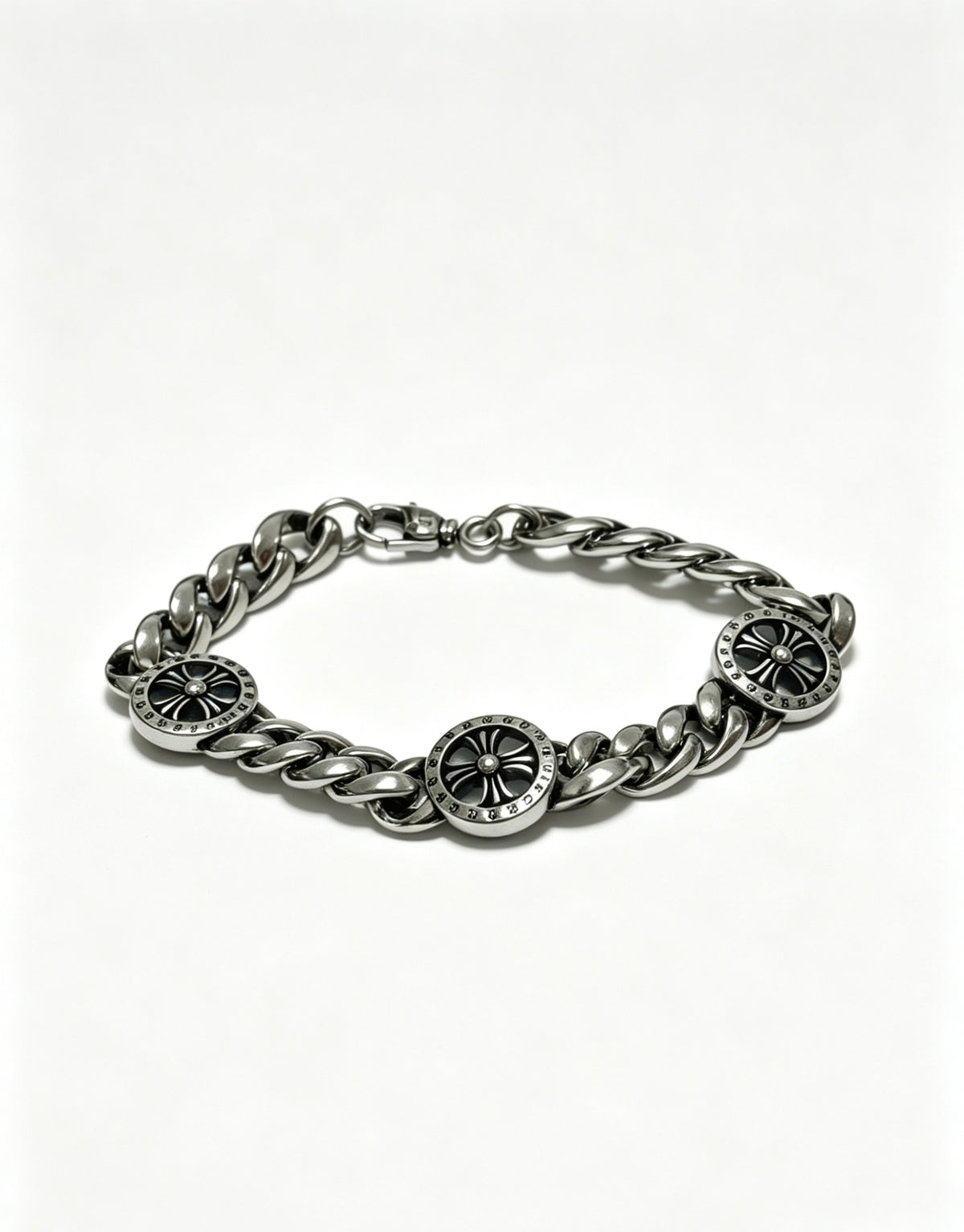 Signature Emblem Bracelet in Polished Metal-Tone – Design 002 main product view
