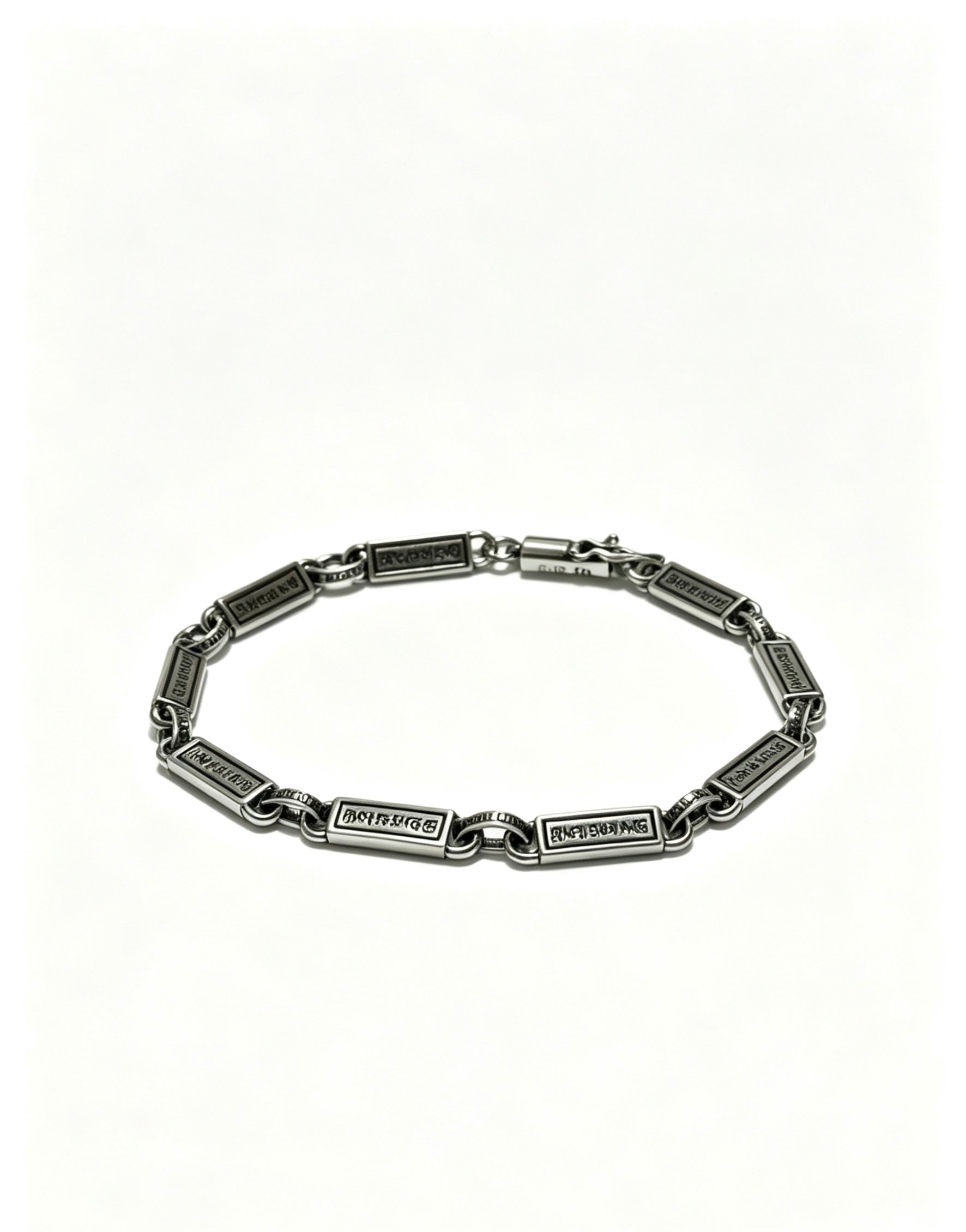 Signature Emblem Bracelet in Polished Metal-Tone – Design 001 detail view