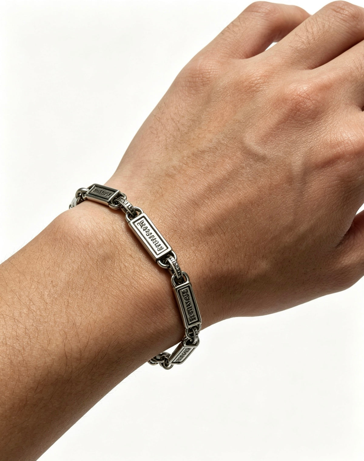 Cross Cuban-Link Bracelet in Antique Silver-Tone – Cuban Link main product view