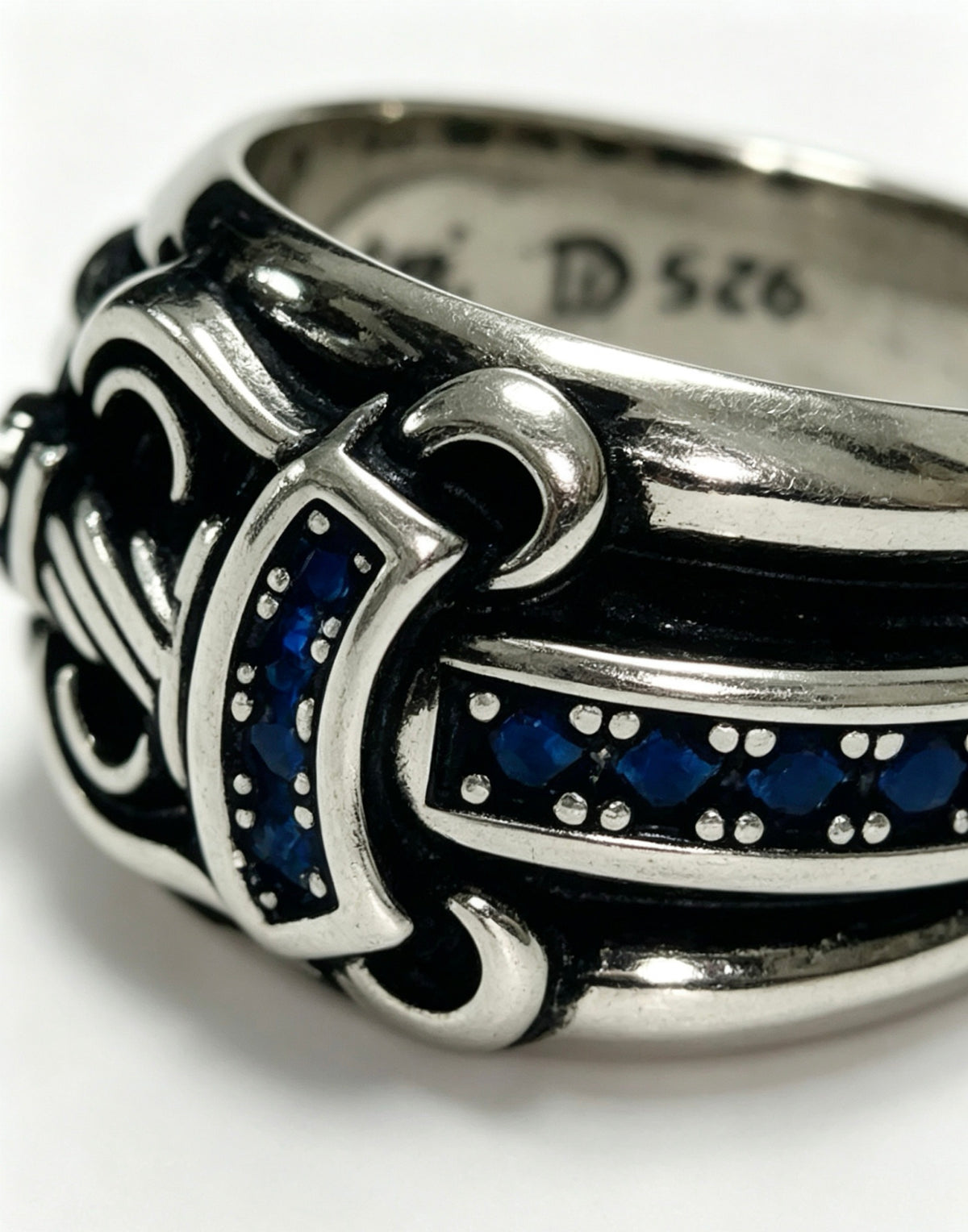 Signature Emblem Statement Ring in Polished Metal-Tone – Design 009 styled product view