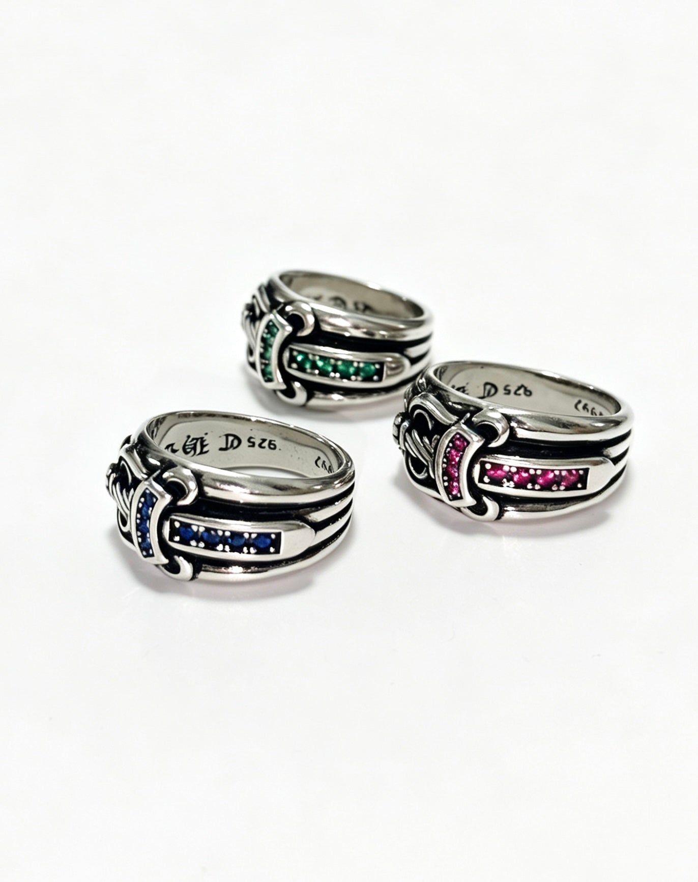 Signature Emblem Statement Ring in Polished Metal-Tone – Design 008 side detail